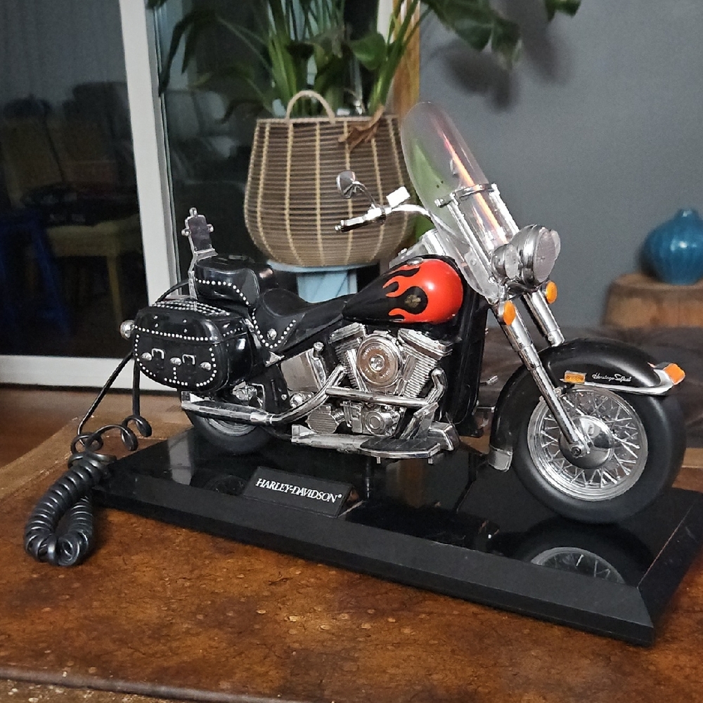 80s Harley-Davison Motorcycle Landline Phone With Pulse - Vintage